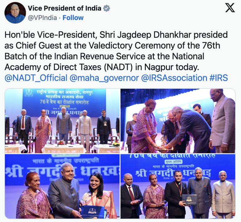 vp-addresses-the-valedictory-of-76th-batch-of-the-indian-revenue-service-at-the-national-academy-of-direct-taxes-nadt