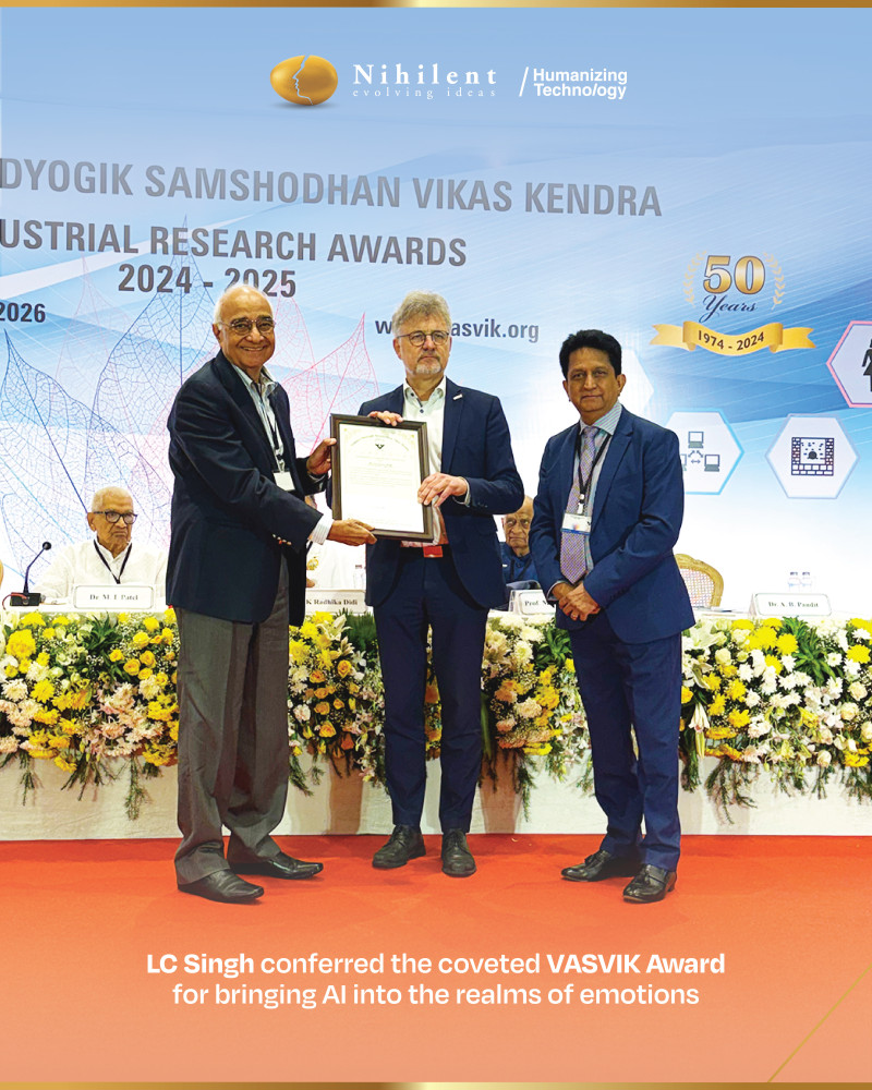 Nihilent’s Founder and Executive Chairman, L.C. Singh, Honoured with Prestigious VASVIK Industrial Research Award for Pioneering AI Innovation decoding=