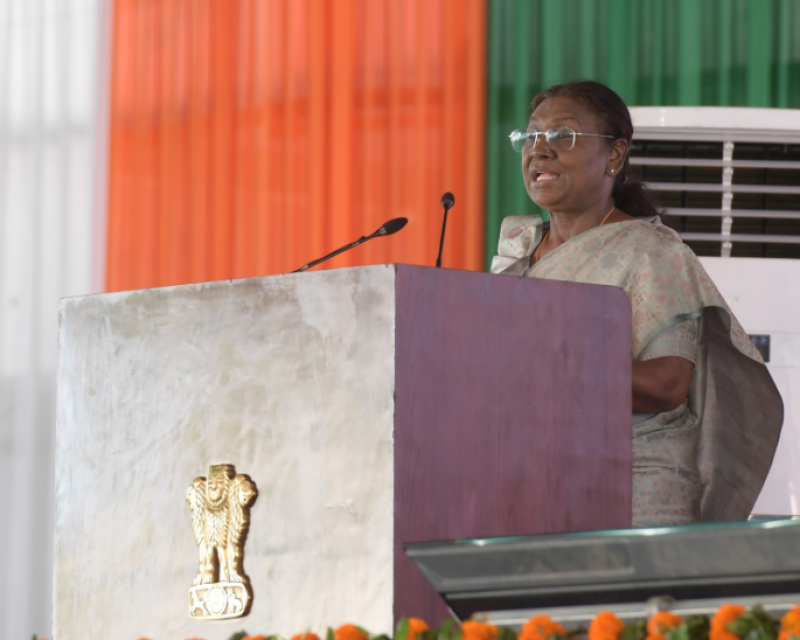 PRESIDENT OF INDIA LAYS FOUNDATION STONES FOR VARIOUS DEVELOPMENTAL PROJECTS AT RAIRANGPUR