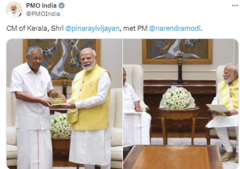 Kerala CM meets Prime Minister Shri Narendra Modi decoding=