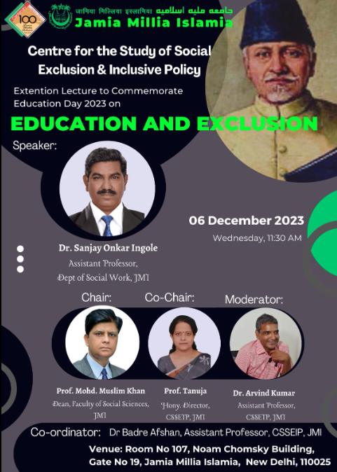 JMI organises Extension Lecture on ‘Education and Exclusion’ decoding=