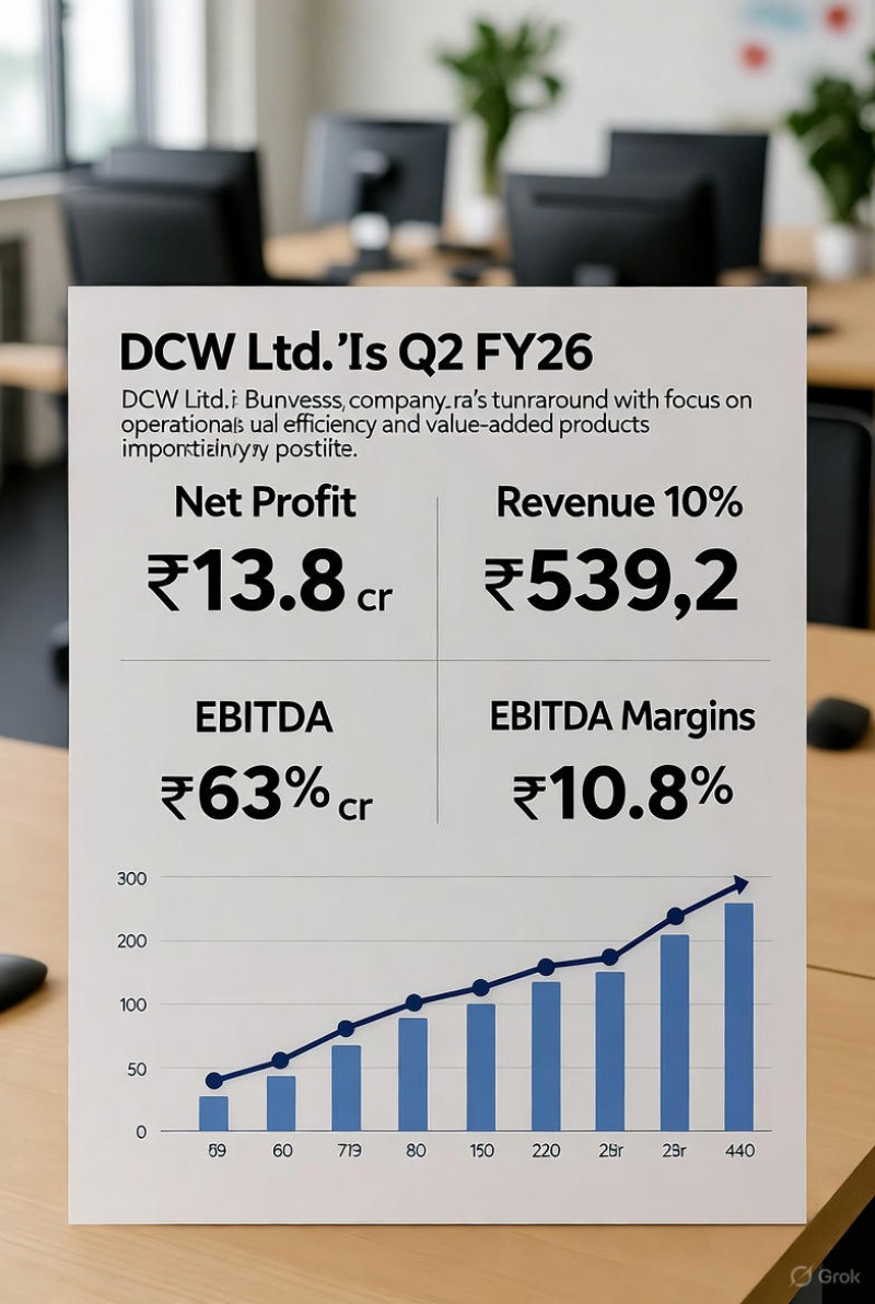 DCW Posts Strong Q2 FY26 Turnaround: Net Profit at ₹13.8 Crore, Revenue Rises 10% decoding=