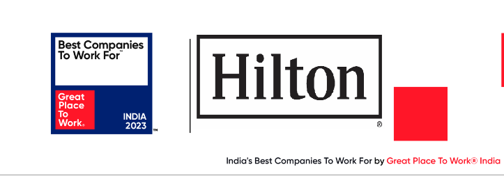 Hilton India ranked No 1 company in “India’s Best companies to work for” and the “Best in Industry: Hotels and Resorts” Category 2023 decoding=