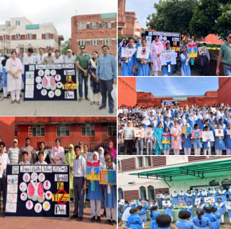 Jamia Middle School celebrates World No Tobacco Day with great enthusiasm