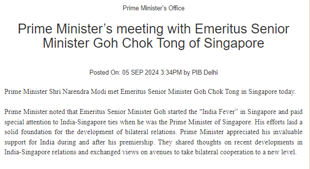 Prime Minister’s meeting with Emeritus Senior Minister Goh Chok Tong of Singapore decoding=