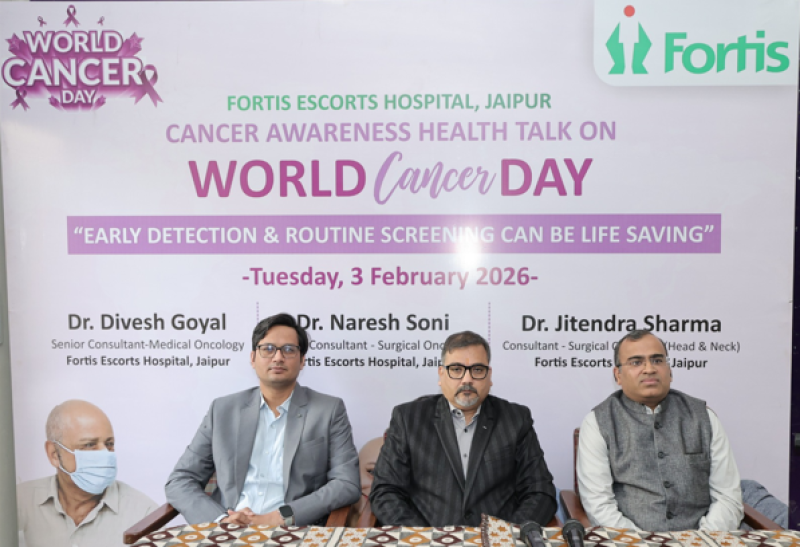 Doctors at Fortis Escorts Jaipur highlight ‘Regular cancer screening and early detection’ can save lives at a Dedicated Cancer Awareness Health Talk decoding=
