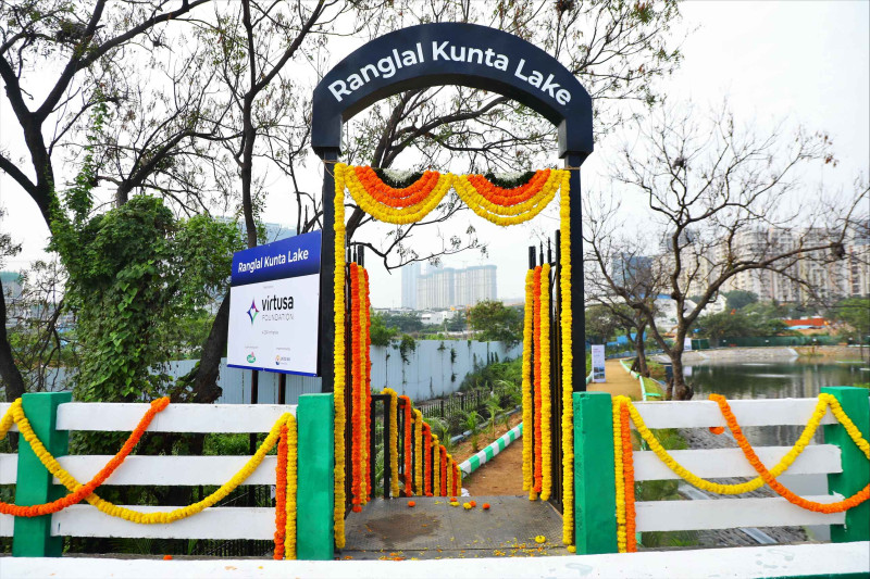 Virtusa Foundation Restores Ranglal Kunta Lake in Hyderabad's Financial District decoding=