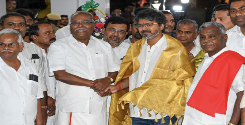 C. Joseph Vijay-Led TVK Claims Support of 120 MLAs to Form Government in Tamil Nadu decoding=