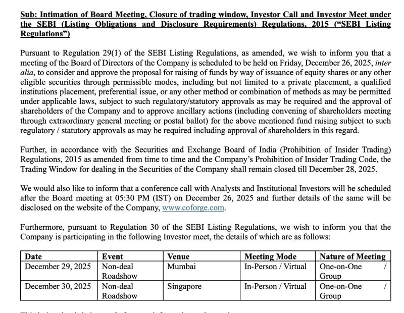 coforge-flags-board-meet-for-fundraising-trading-window-shut-till-dec-28