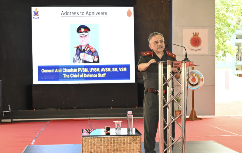 CDS Gen Anil Chauhan visits INS Chilka; Takes overview of the Agniveer Trainings decoding=
