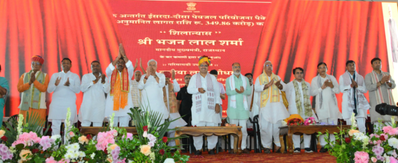 Foundation Stone of ₹350 Crore Isarda-Dausa Drinking Water Project Laid in Lalsot; CM Bhajanlal Sharma Vows Comprehensive Development decoding=