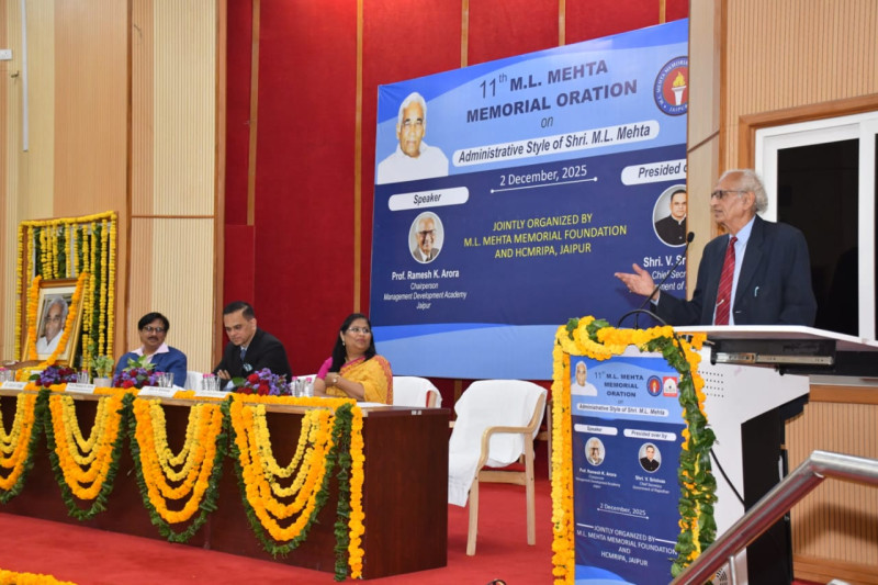 11th M.L. Mehta Memorial Oration Highlights the Exemplary Administrative Legacy of Shri M.L. Mehta decoding=