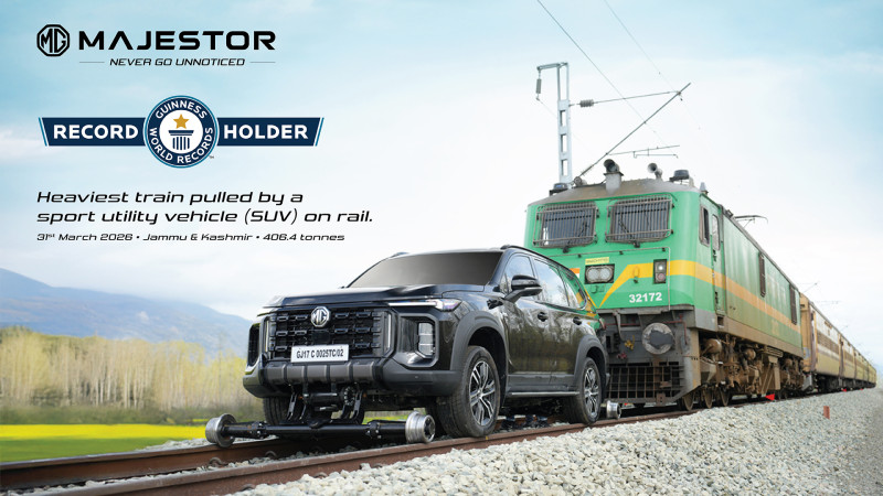 MG Majestor Sets Guinness World Record by Pulling 406.4-Tonne Train, Redefining SUV Power Ahead of Launch decoding=