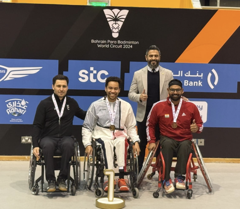 JMI PhD scholar puts on a stellar show in Bahrain Para Badminton International 2024; wins two bronze medals