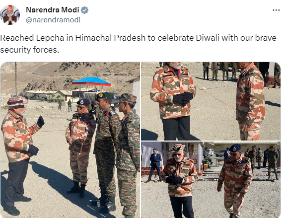 Prime Minister to celebrate Diwali with Jawans in Lepcha, Himachal Pradesh decoding=