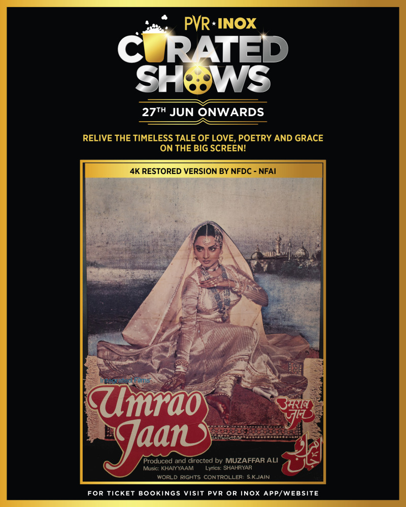 PVR INOX brings Rekha & Muzaffar Ali's Timeless Classic Umrao Jaan in a Breathtaking 4K Restoration back on the Big Screen decoding=