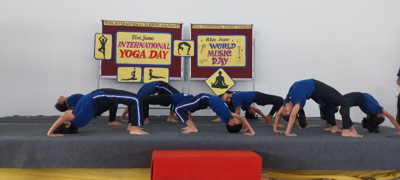 Students of Ryan International Academy Bavdhan engage in Musical Yoga