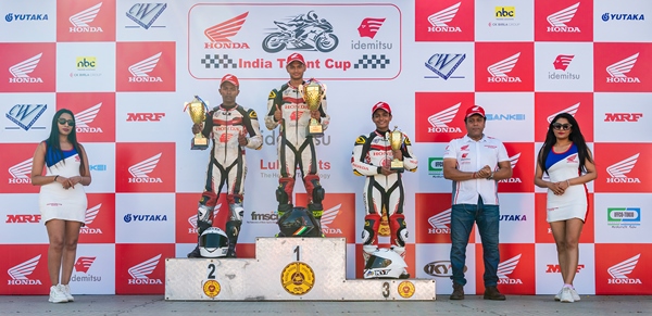 Young guns of Honda Racing India Team Shine in Round 2 of 2023 IDEMITSU Honda India Talent Cup NSF250R decoding=