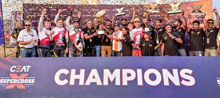 HOME TEAM BIGROCK MOTORSPORTS WINS INAUGURAL SEASON OF THE CEAT INDIAN SUPERCROSS RACING LEAGUE decoding=