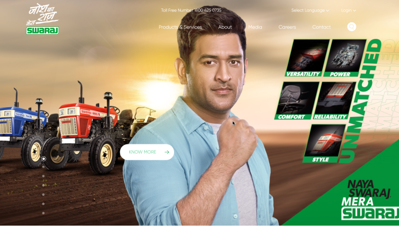 Swaraj Tractor unveils TV commercial with brand ambassador MS Dhoni and the 'Naya Swaraj' decoding=