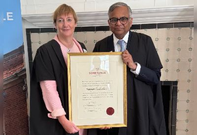 Somerville College, University of Oxford honours Natarajan Chandrasekaran with Foundation Fellowship decoding=
