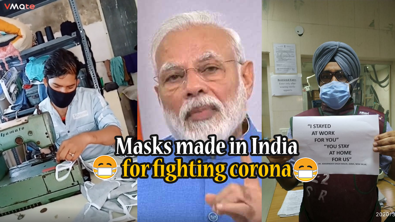 All nations fighting corona: Videos of mask makers go viral on short video app VMate decoding=