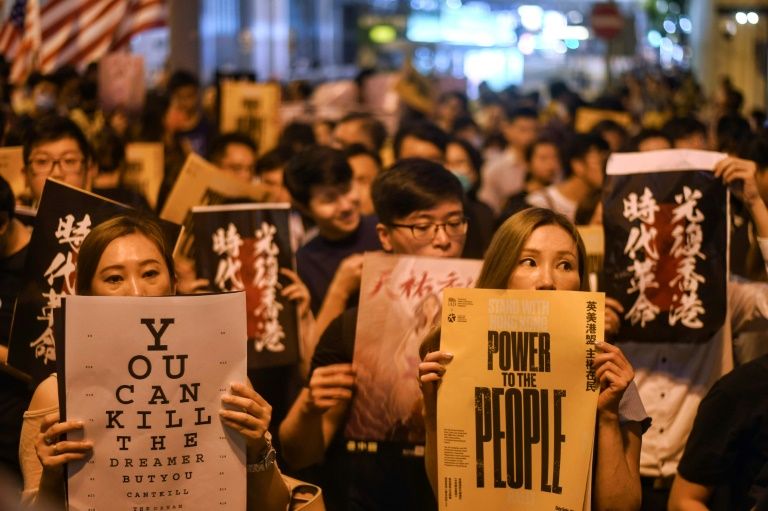 Hong Kong protesters kick off fresh weekend protests decoding=