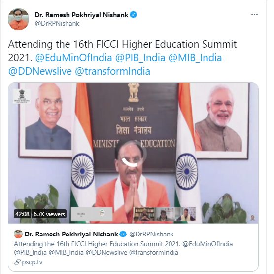 ramesh-pokhriyal-nishank-at-the-16th-ficci-higher-education-summit-2021