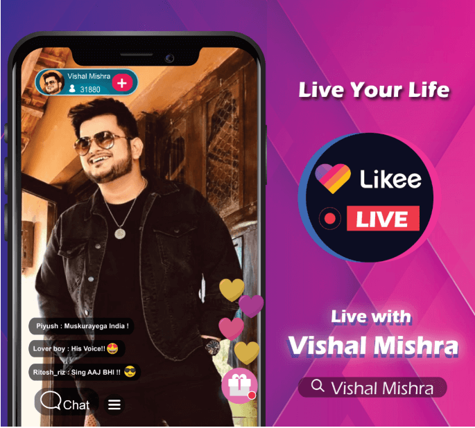 India’s iconic music composer and singer Vishal Mishra connects with fans via Likee Live decoding=