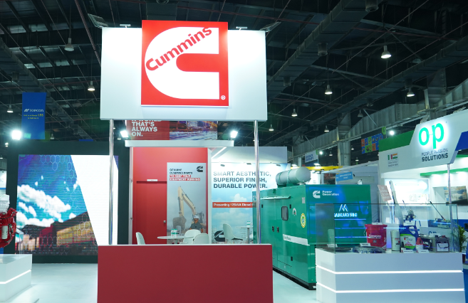 Cummins Group in India showcased 125kVA generator set, Hydrogen Internal Combustion Engine, and Service applications at Bauma CONEXPO INDIA decoding=