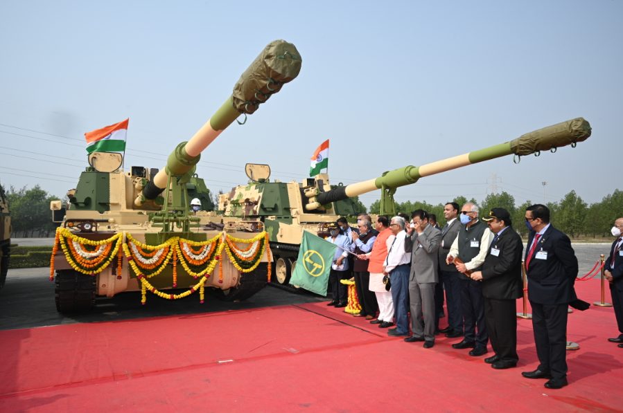 lt-made-91st-k9-vajra-t-gun-flagged-off-by-gujarat-cm-at-armoured-systems-complex