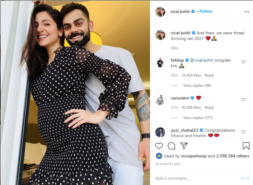 Virat to be a father in Jan 2021 decoding=