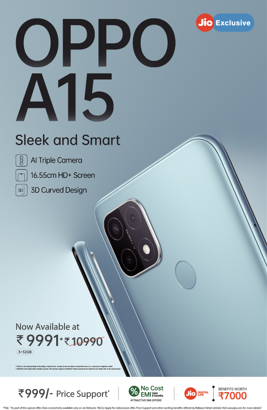 OPPO partners with Jio to offer Exclusive benefits on OPPO A15 3GB decoding=