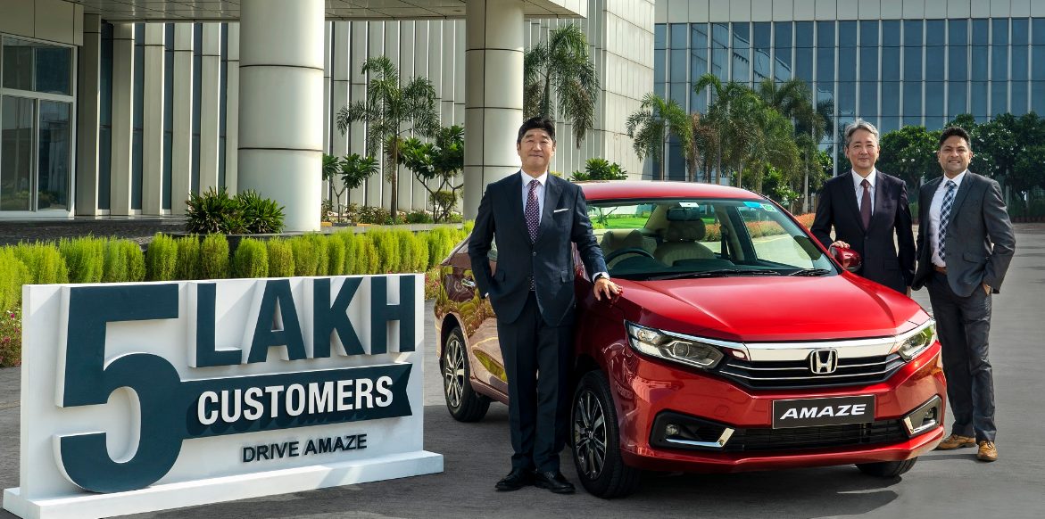 Honda Amaze crosses 5 lakh cumulative sales milestone decoding=