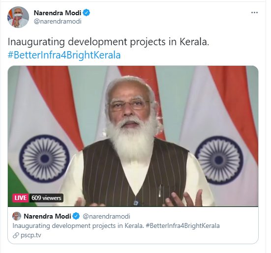 Inaugurating development projects in Kerala decoding=