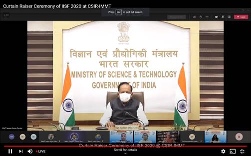 dr-harsh-vardhan-e-inaugurates-curtain-raiser-programme-of-csir-immt-bhuwaneswar-for-iisf-2020