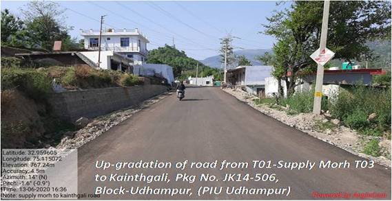In Ladakh, 96 roads of length 699 km and 2 bridges have been completed under PMGSY till July 2020 decoding=