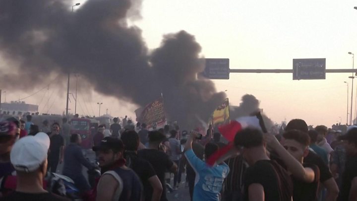 UN calls for an end to loss of life in Iraq as death toll from anti-govt protests nears 100 decoding=