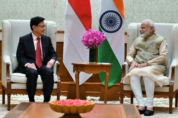 Call on Prime Minister Modi by Deputy Prime Minister and Minister for Finance of Singapore Mr. Heng Swee Keat decoding=