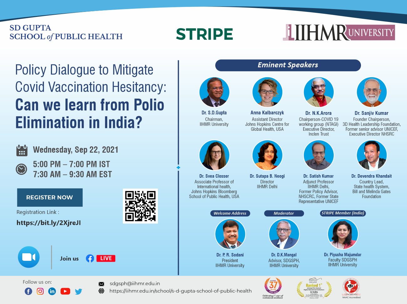 SD Gupta School of Public Health at IIHMR University organized a Policy Dialogue to Mitigate COVID Vaccination Hesitancy decoding=