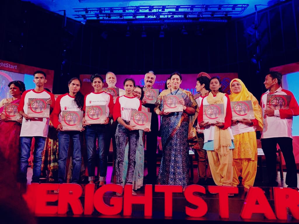 Smriti Irani joins ‘The Right Start’ Summit at centenary celebrations of Save the Children decoding=