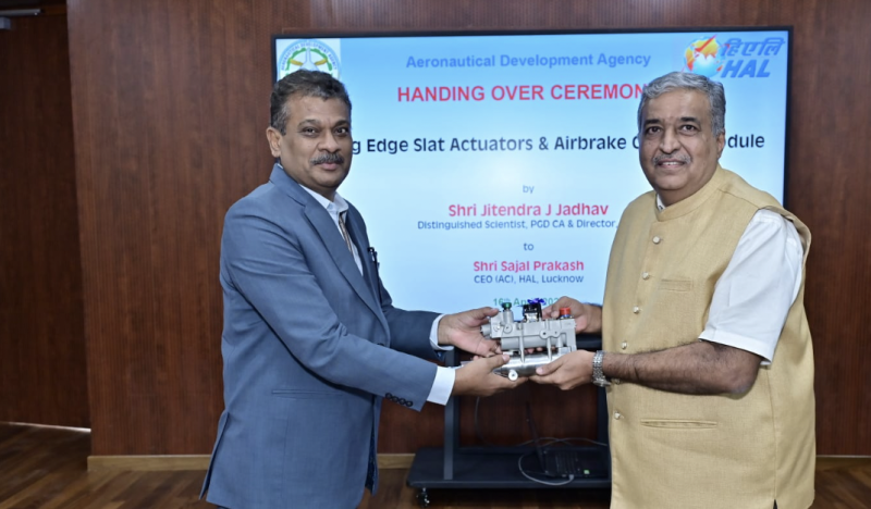 DRDO hands over first batch of indigenous Leading Edge Actuators & Airbrake Control Module to HAL for LCA Tejas Mk1A decoding=
