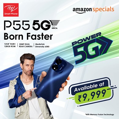 itel launches ‘P55 Power 5G’; India’s Most Affordable 5G Smartphone under 10K segment decoding=