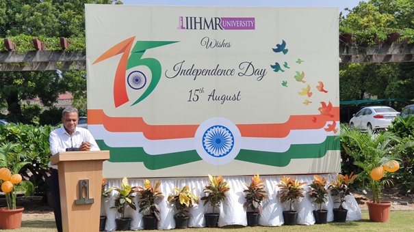 75th Independence Day Celebrated with a noble cause of tree plantation at IIHMR University, Jaipur decoding=