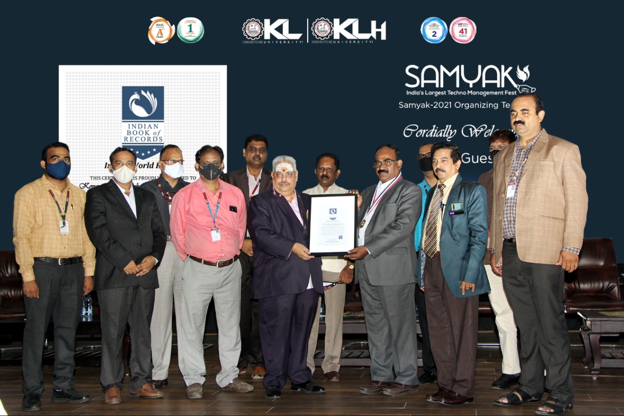 KL University awarded India World Record for SAMYAK-2021 decoding=