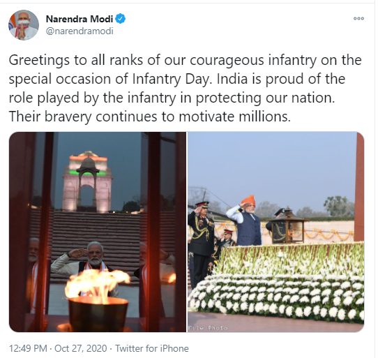 PM extends greetings on the occasion of Infantry Day decoding=