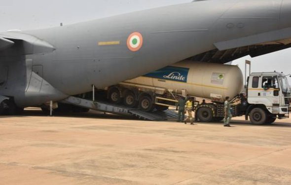 IAF airlifting oxygen containers, essential medicines & other medical equipment in fight against fresh surge in COVID-19 cases decoding=