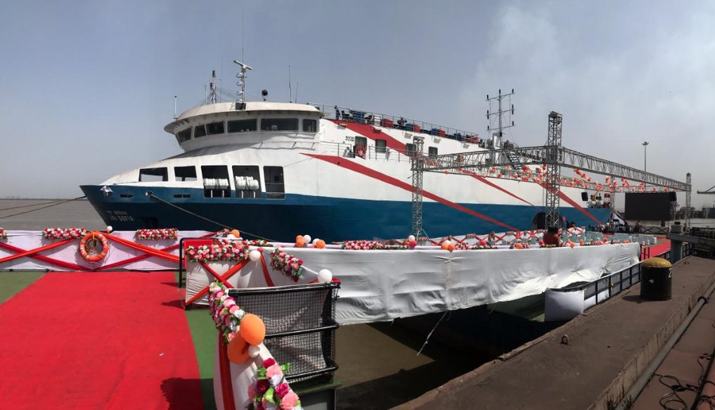 Mandaviya flags off new Hazira to Diu cruise route from Essar’s ferry terminal decoding=