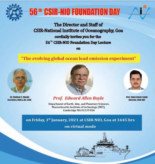 CSIR-NIO Foundation day on 1st January 2021 decoding=