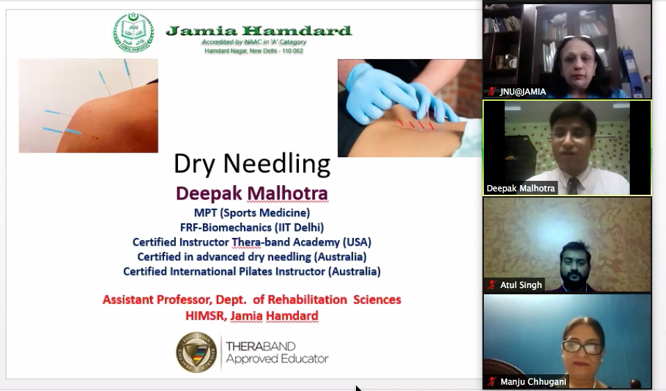 Jamia Hamdard organizes a National level Webinar on Modern Scientific Concepts in Physiotherapy decoding=
